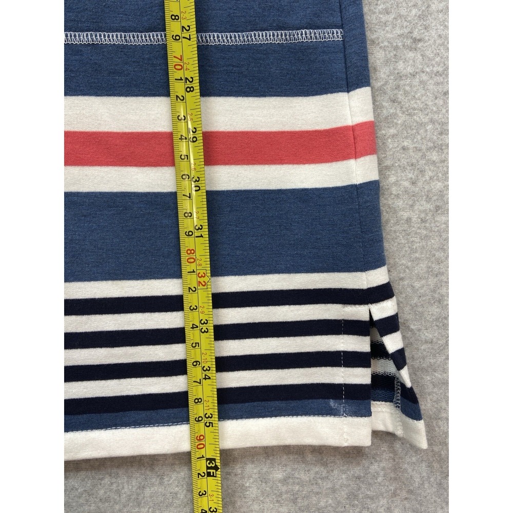 T by Talbots Dress Womens SP Blue White Stripe Drawstring Waist Pocket Knit Casu - Picture 8 of 11